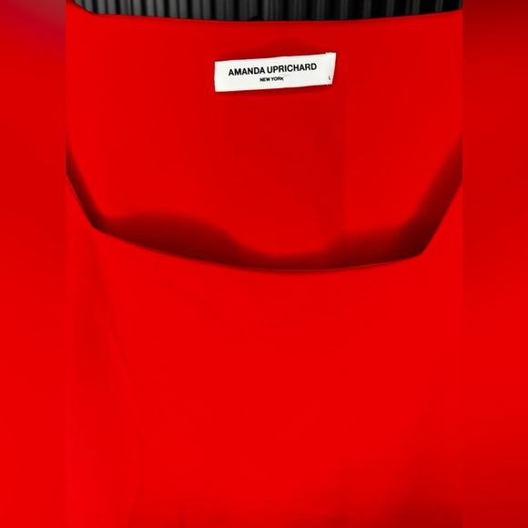 Women’s Amanda Uprichard New York NWT Red Casual Polyester Blouse Arm Ties Large - Picture 3 of 5